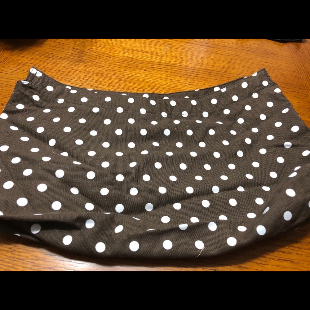 EUC Brown and White Polka Dot Thirty-One Skirt